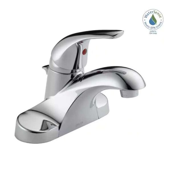Foundations 4 in. Centerset 1-Handle Bathroom Faucet in Polished Chrome (2-Pack)